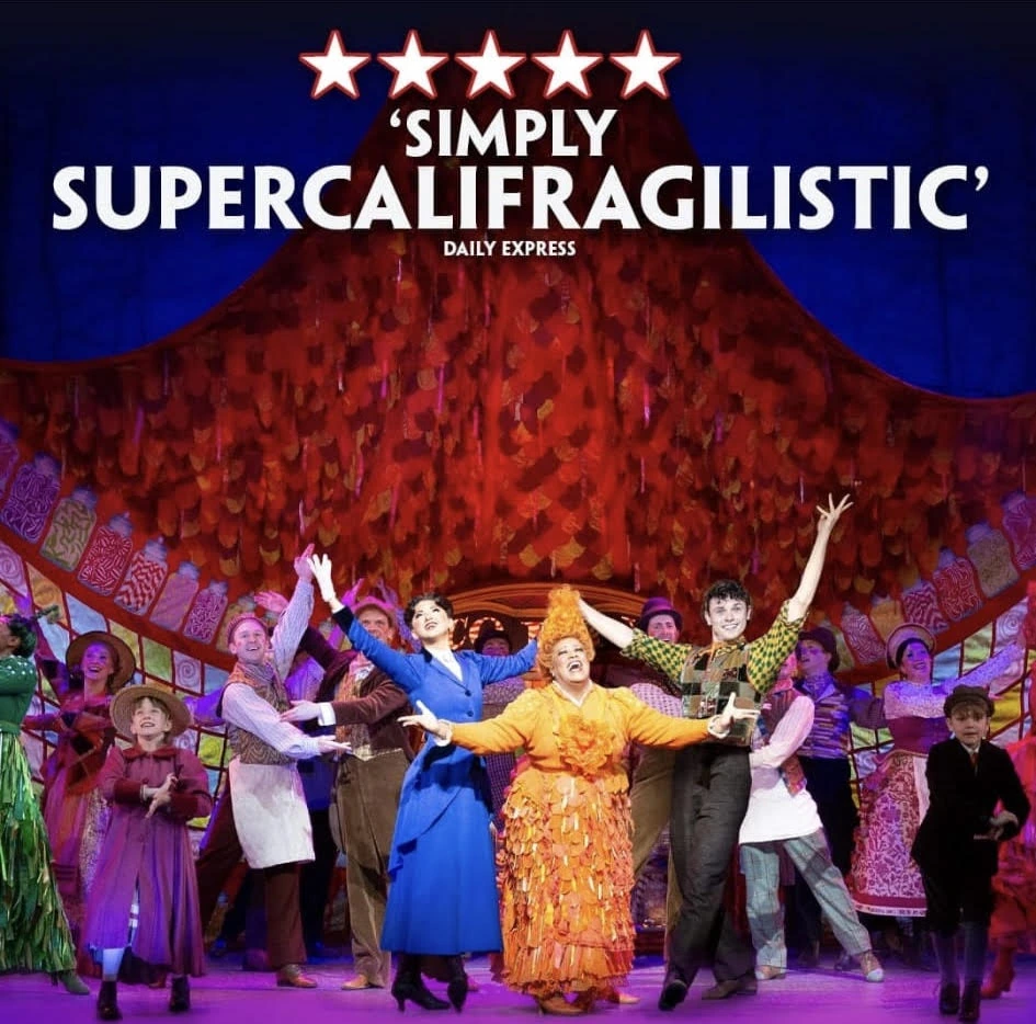 The Mary Poppins musical company on stage — a KTTA client performs in the production