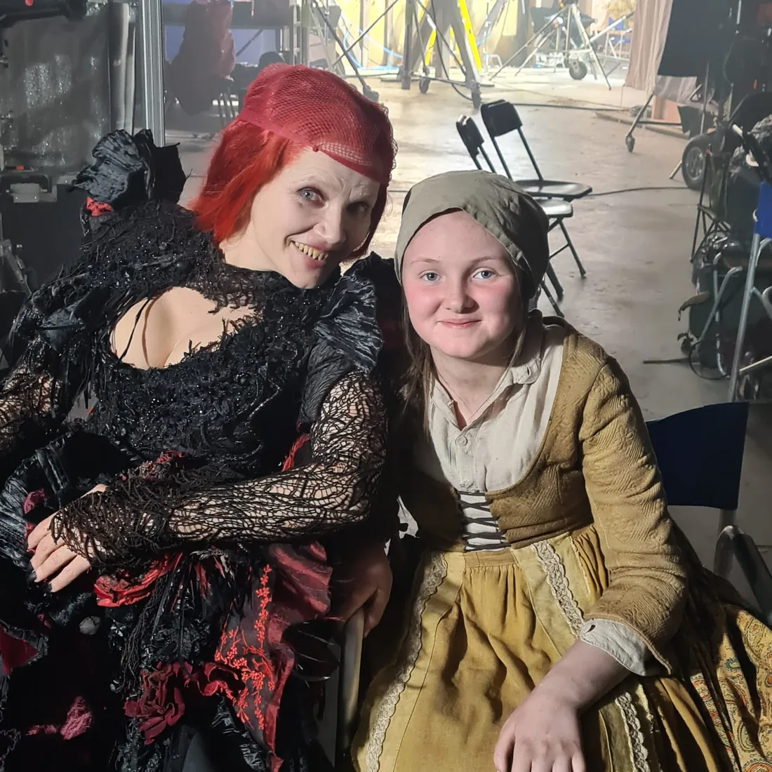 A KTTA performer between takes with a co-star